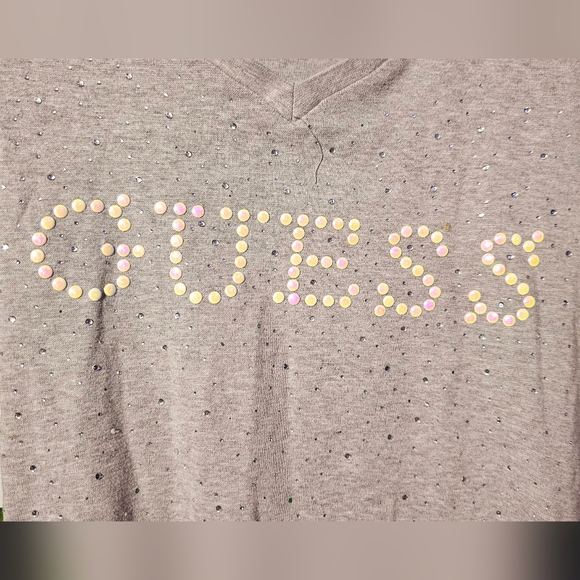 Guess- XS Gray Sequence Long Sleeve - Picture 2 of 3